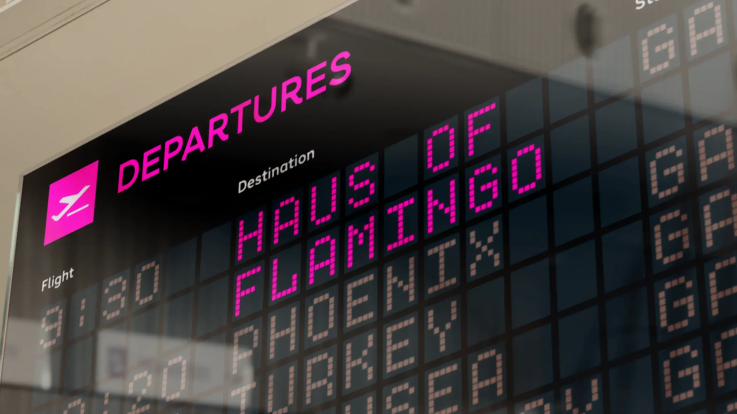 Very Haus of Flamingo Departure Board Very Haus of Flamingo